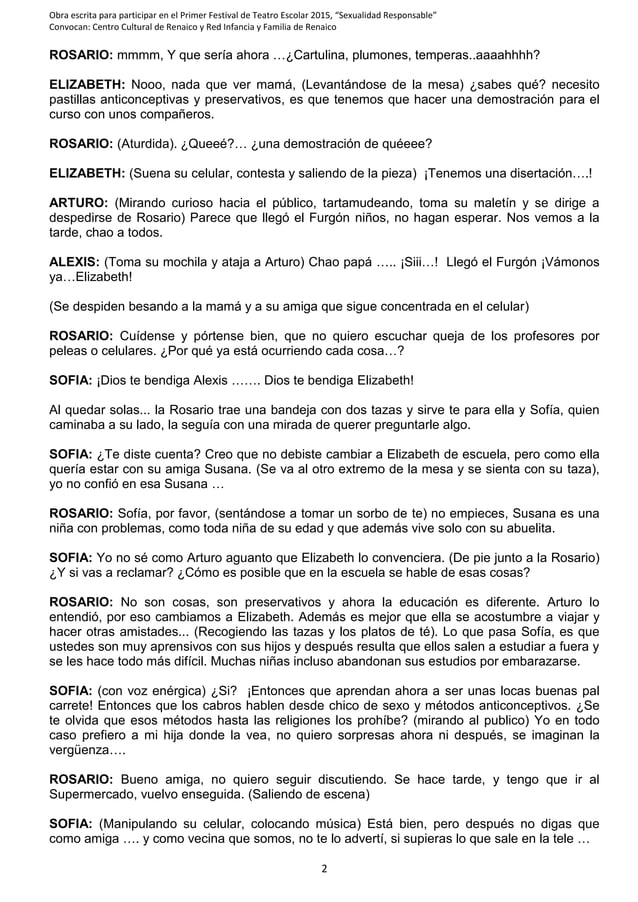 Obra de teatro el compromiso de los padres de hoy
