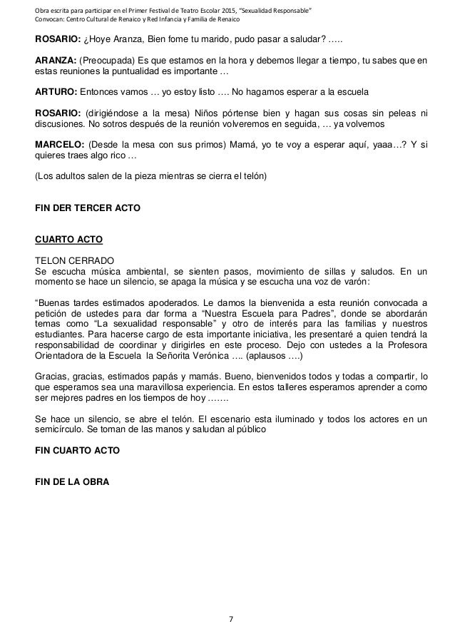 Obra de teatro el compromiso de los padres de hoy