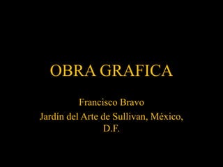 OBRA GRAFICA
Francisco Bravo
Jardín del Arte de Sullivan, México,
D.F.
 
