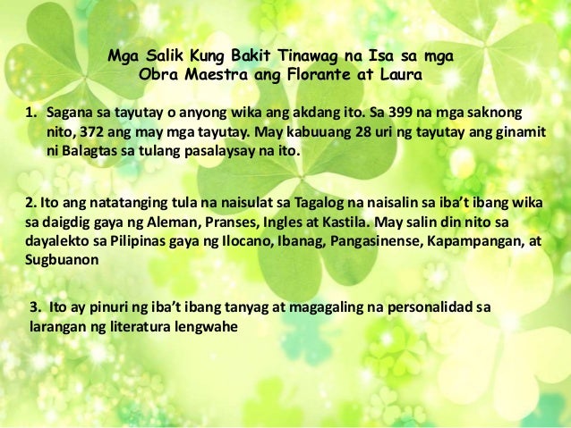 Basahin Ang Mga Saknong Sa Akdang Florante At Laura Istilo sa Pagkakasulat ng Florante at Laura