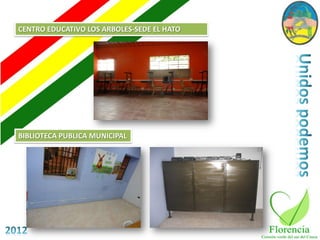 CENTRO EDUCATIVO LOS ARBOLES-SEDE EL HATO




BIBLIOTECA PUBLICA MUNICIPAL
 