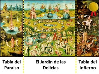 Tabla del
Infierno
Tabla del
Paraíso
El Jardín de las
Delicias
 
