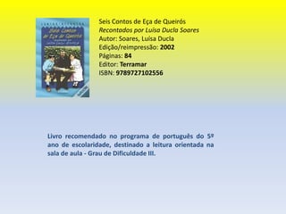 RobinsonCrusoéAutor: Defoe, Daniel Edição/reimpressão: 2008Páginas: 112Editor: Lisboa EditoraISBN: 978-972-680-334-8Idioma: Português       Esta obra clássica da literatura, na consagrada adaptação de John Lang, transporta-nos através dos mares até à ilha perdida onde o herói, RobinsonCrusoé, vive aventuras que desafiam a nossa imaginação...       Livro recomendado no programa de português do 6º ano de escolaridade, destinado a leitura orientada na sala de aula.
