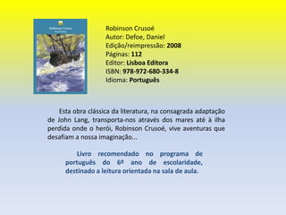 Um Homem Com Um Garfo Numa Terra de SopasAutor: Fabra, JordiSierraAmbarISBN 9789724303789       A história deste livro é uma extraordinária viagem ao mundo do jornalismo actual. Um célebre fotógrafo, galardoado com um importante prémio pela arrepiante imagem de uma matança de indígenas em Chiapas (México), suicida-se inexplicavelmente. O seu irmão mais novo, estudante de jornalismo, ao investigar esta estranha morte em pleno êxito, vai colocar em risco a sua própria vida. Segunda edição de um título muito apreciado pelos professores do 2º e 3º ciclo e que recomendam a sua leitura aos alunos. JordiSierra i Fabra é um dos autores mais premiados e lidos da actual narrativa espanhola.        Livro recomendado no programa de português do 6º ano de escolaridade, destinado a leitura orientada na sala de aula.