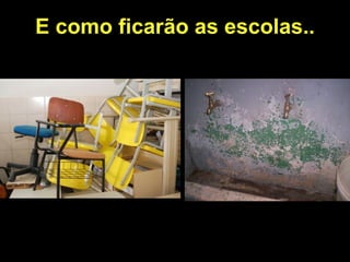 E como ficarão as escolas..
 