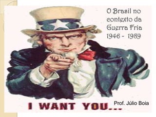 O Brasil no
contexto da
Guerra Fria
1946 - 1989
Prof. Júlio Boia
 