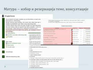 Матура – избор и резервација теме, консултације
 