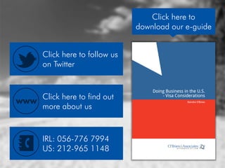 To ensure your
smooth transition to
the US, call us today
 