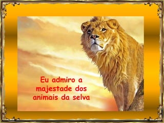 Eu admiro a
majestade dos
animais da selva
 