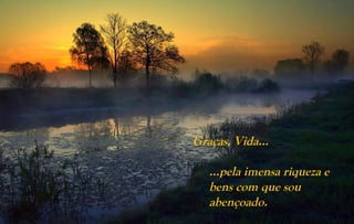 Graças, Vida...

   …pela imensa riqueza e
   bens com que sou
   abençoado.
 