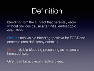 Obscure Gastrointestinal Bleeding | PDF