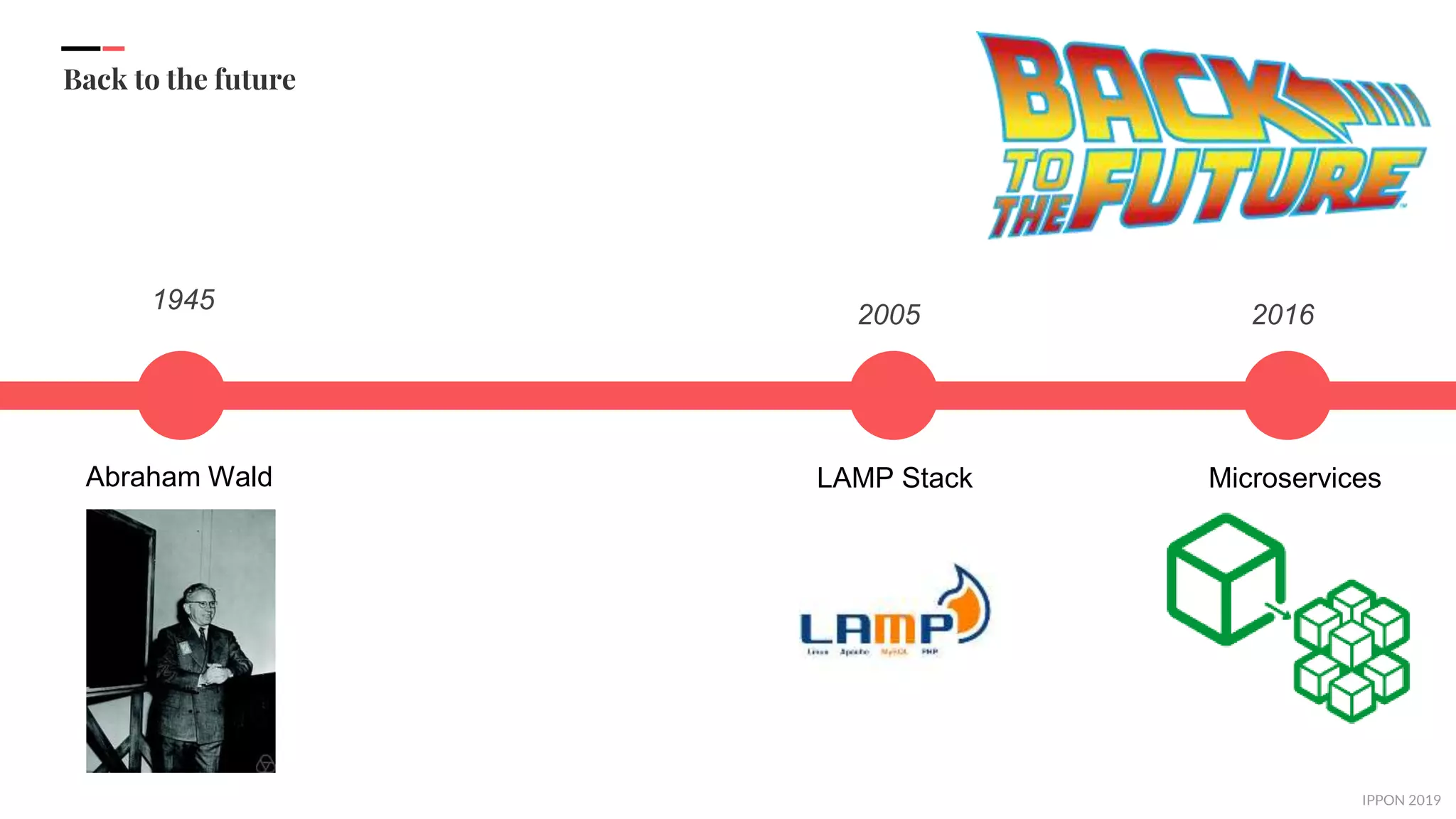 IPPON 2019
Back to the future
1945
Abraham Wald
2005
LAMP Stack
2016
Microservices
 