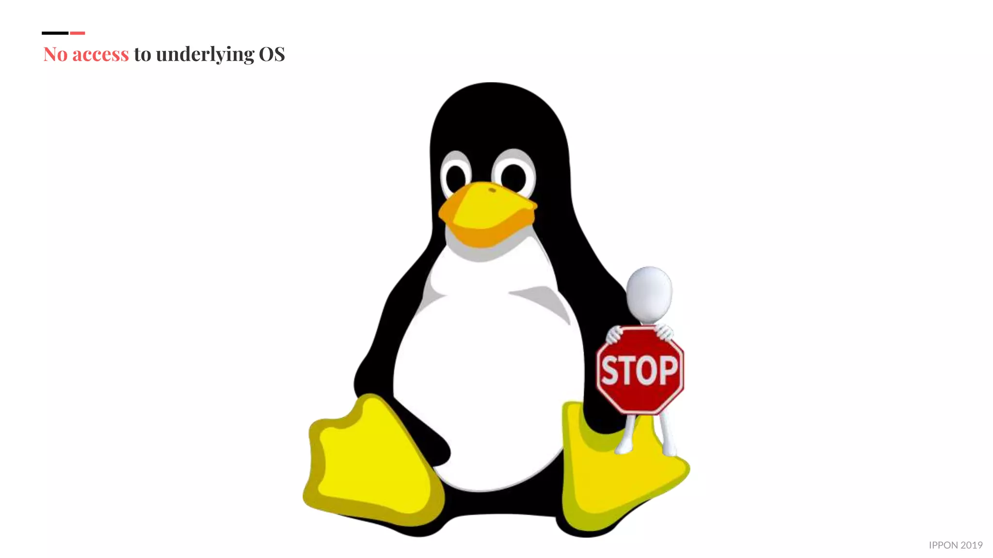 IPPON 2019
No access to underlying OS
 