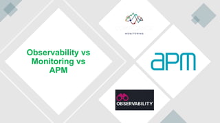 Observability vs
Monitoring vs
APM
 