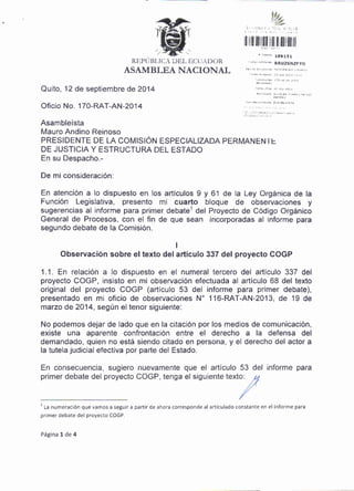 Observaciones cogp (art. 337 al 340)