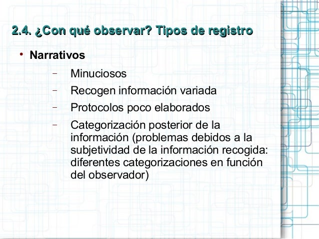Observacion y registro
