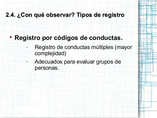 Observacion y registro