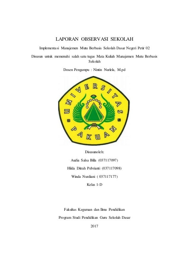 Laporan Observasi Sekolah Dasar