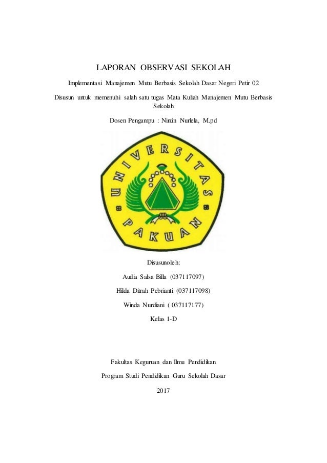 Laporan Observasi Sekolah Dasar