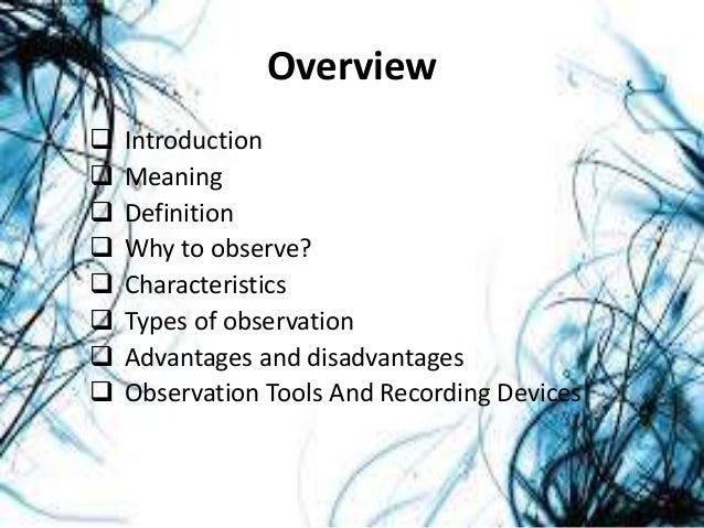 Observation Definition Observations 2019 02 15