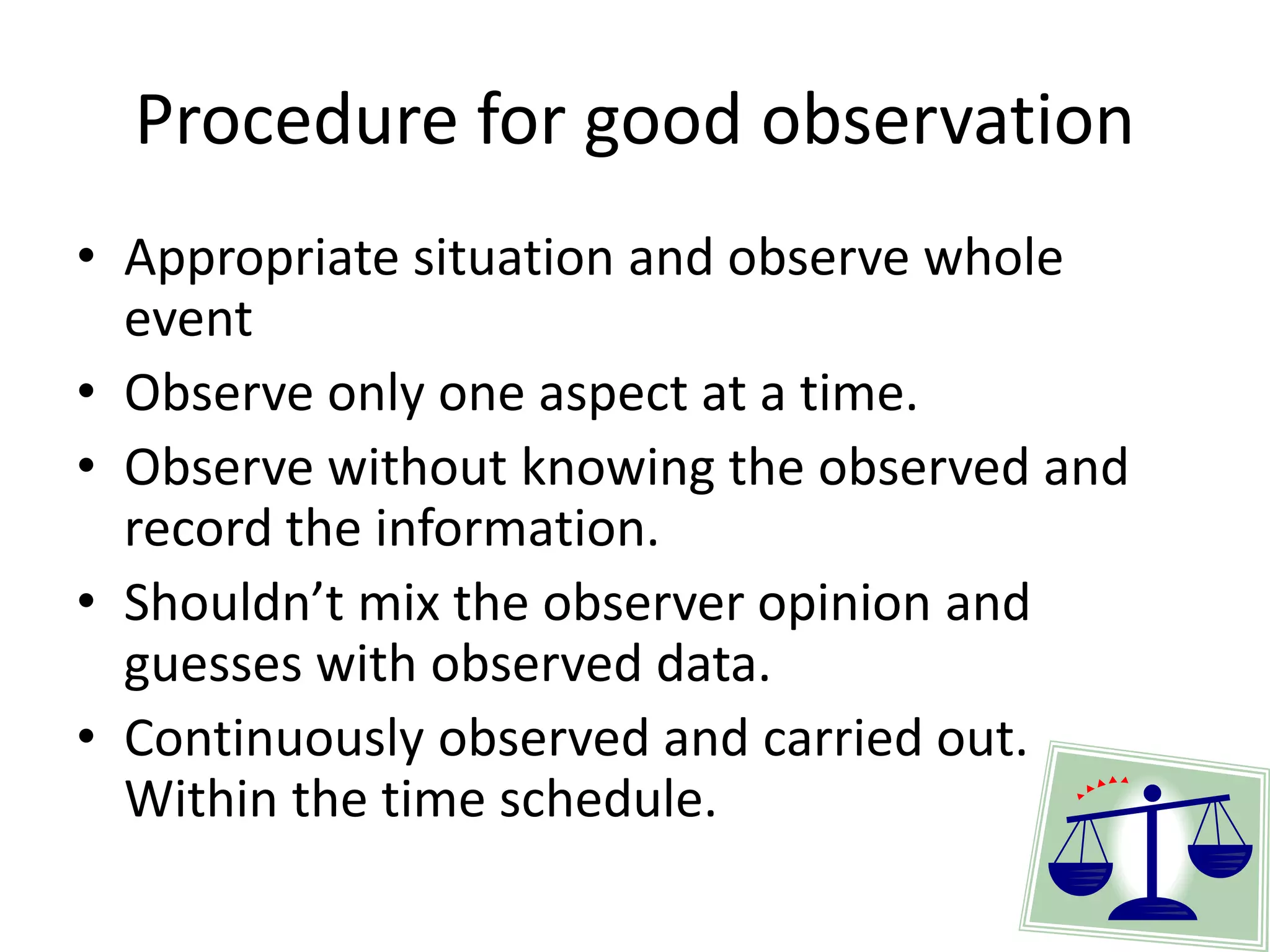 Tools and Techniques for Classroom Assessment - Observation | PPTX
