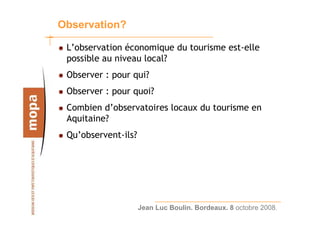 Observation Touristique