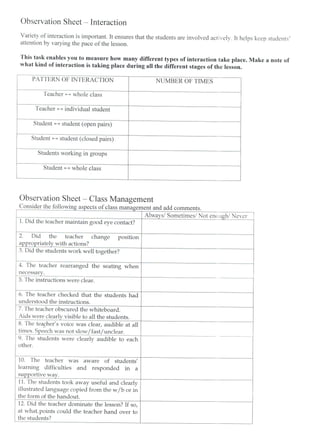 Lesson Comment Statistics Lesson Observation - statistics/ lesson analysis | PDF