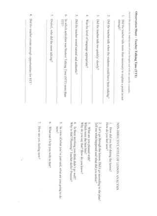 Lesson Comment Statistics Lesson Observation - statistics/ lesson analysis | PDF