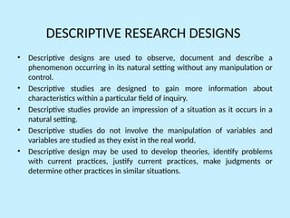 observational research design &type pptx | PPTX