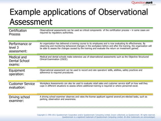 Observational Assessment Using Questionmark Ppt Observational Assessment Using Questionmark Ppt