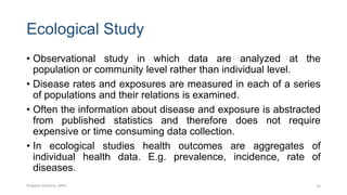 Ecologic Study Results Example Observational descriptive study: case report, case series & ecological ...