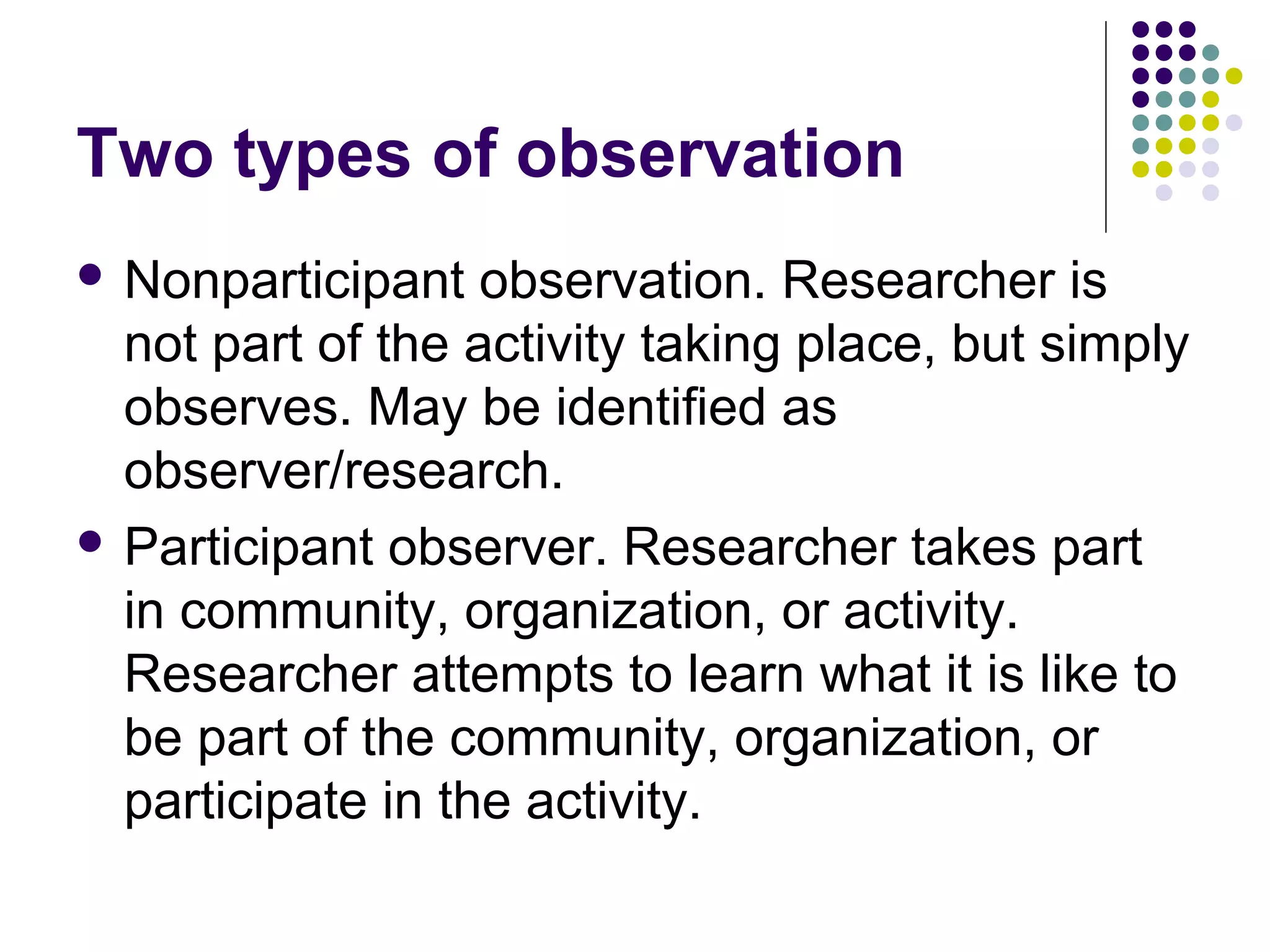 Observational methods | PPT