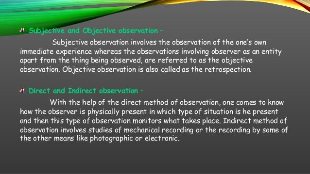Observation And Experimentation Of Observation