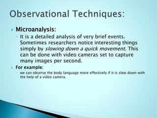 Microanalysis Example Observational study | PPTX