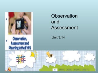Observation
and
Assessment
Unit 3.14
 