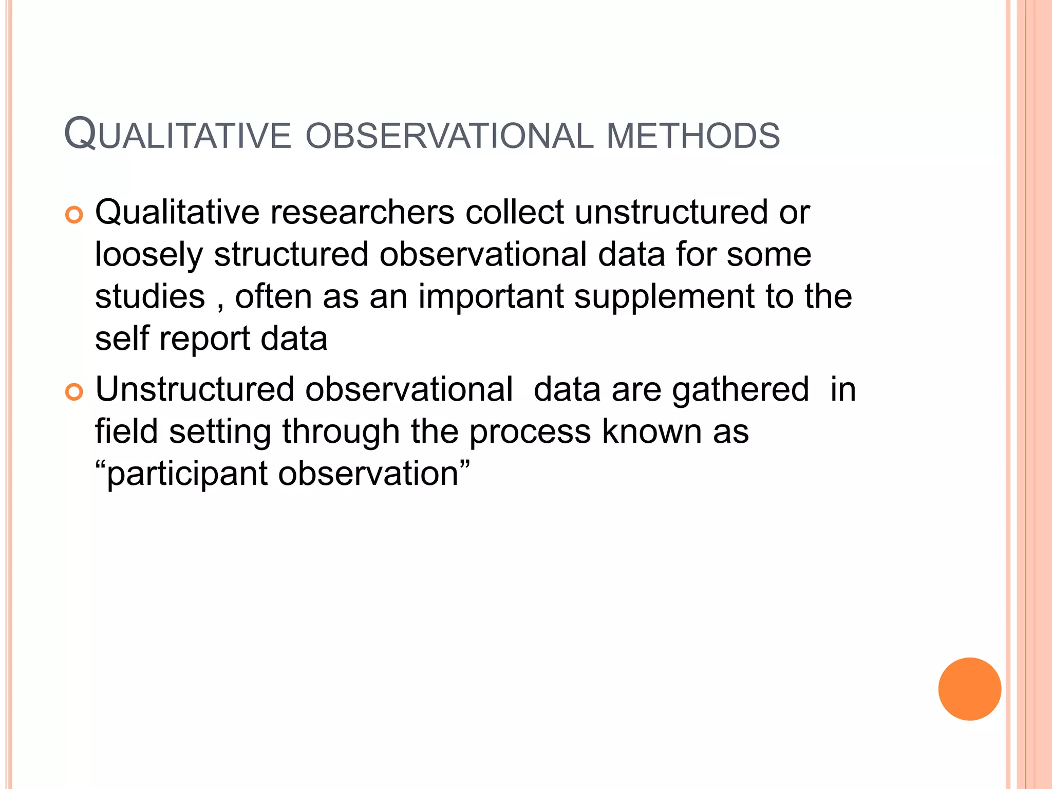 Observation as a method of data collection | PPT