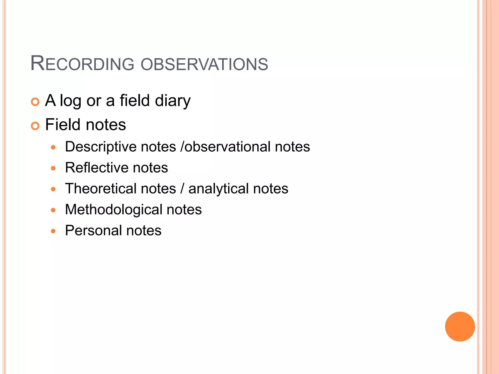 Observation as a method of data collection | PPT