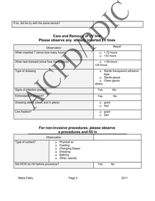Observation checklist b