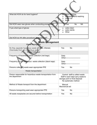 Observation checklist b