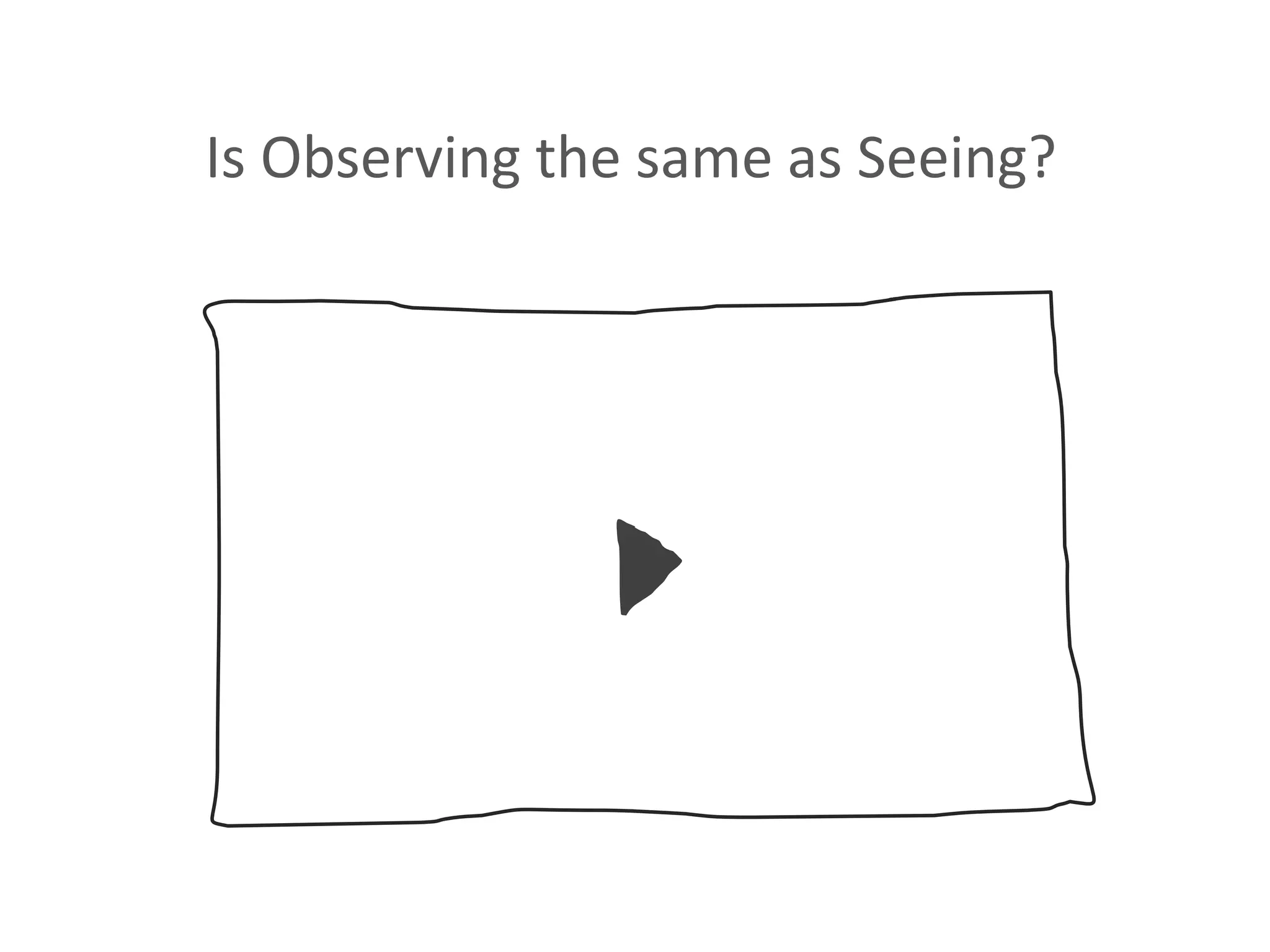 Is Observing the same as Seeing?
 