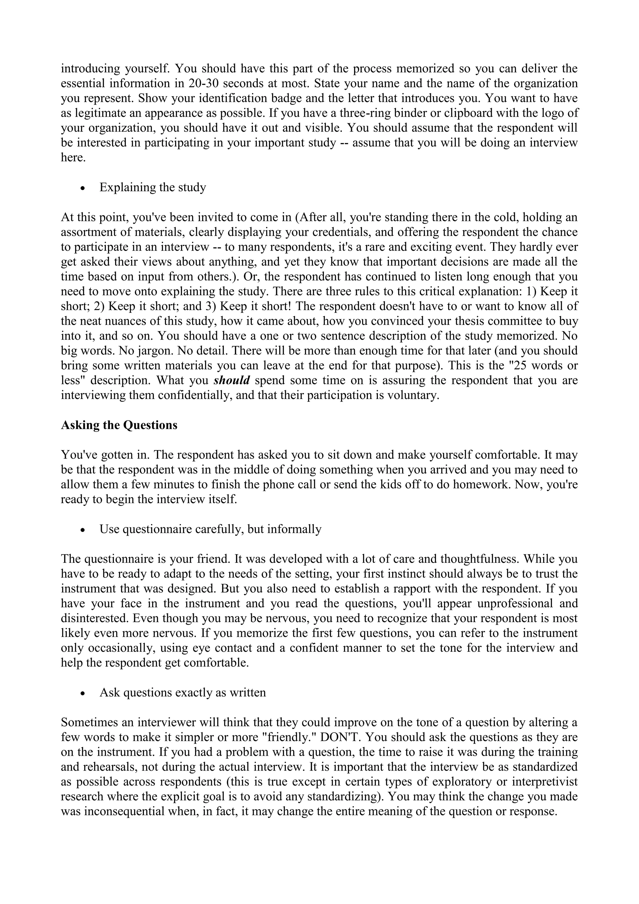 Observation Interview