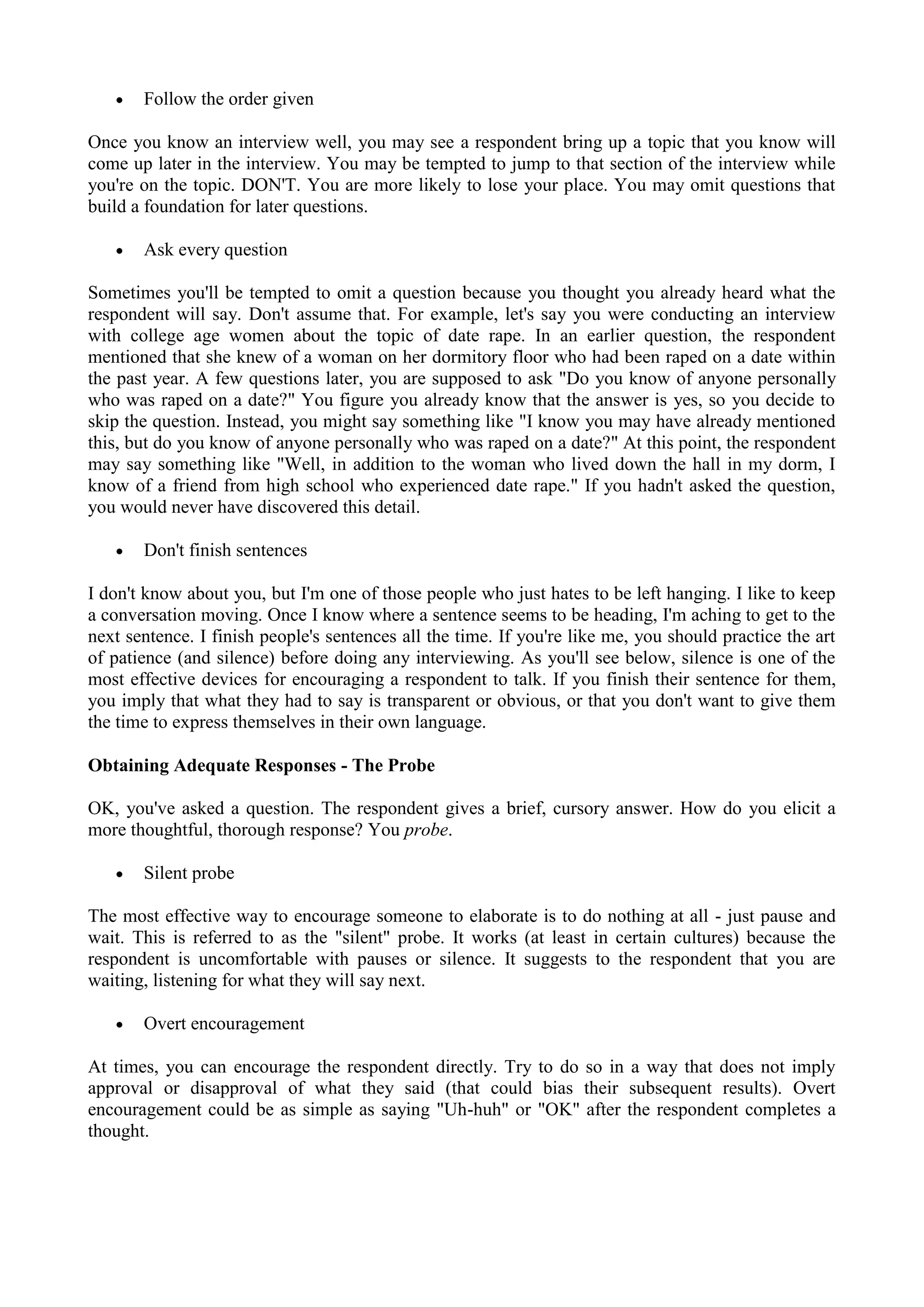 Observation Interview