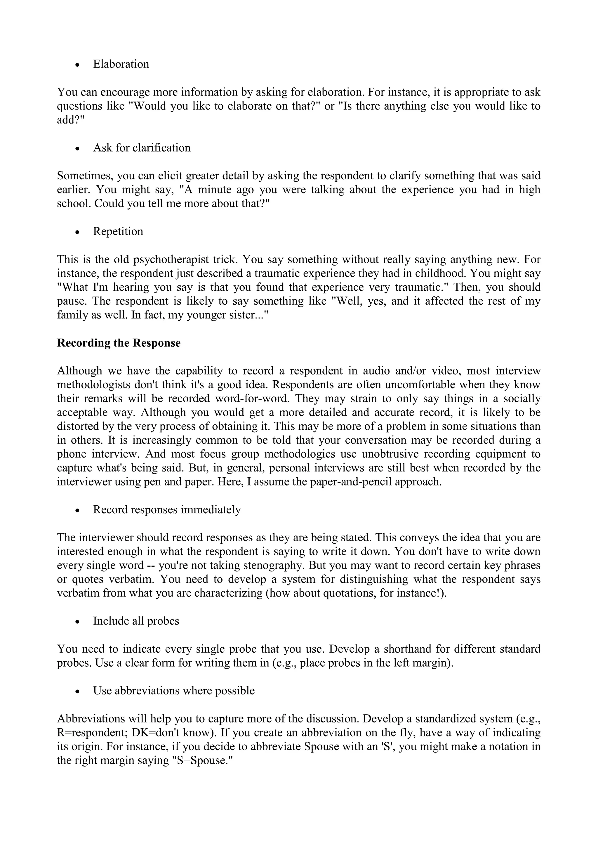 Observation Interview