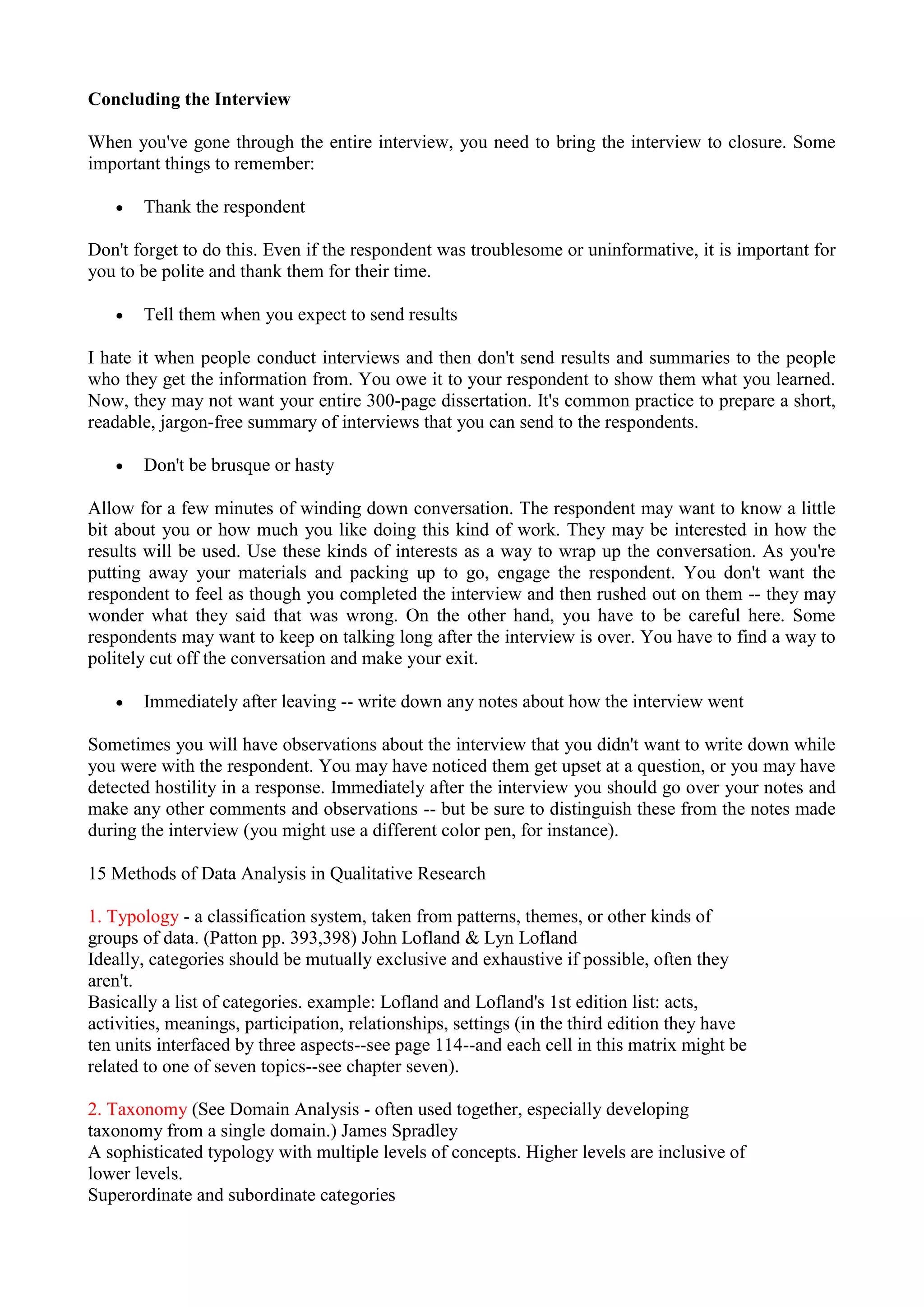 Observation Interview