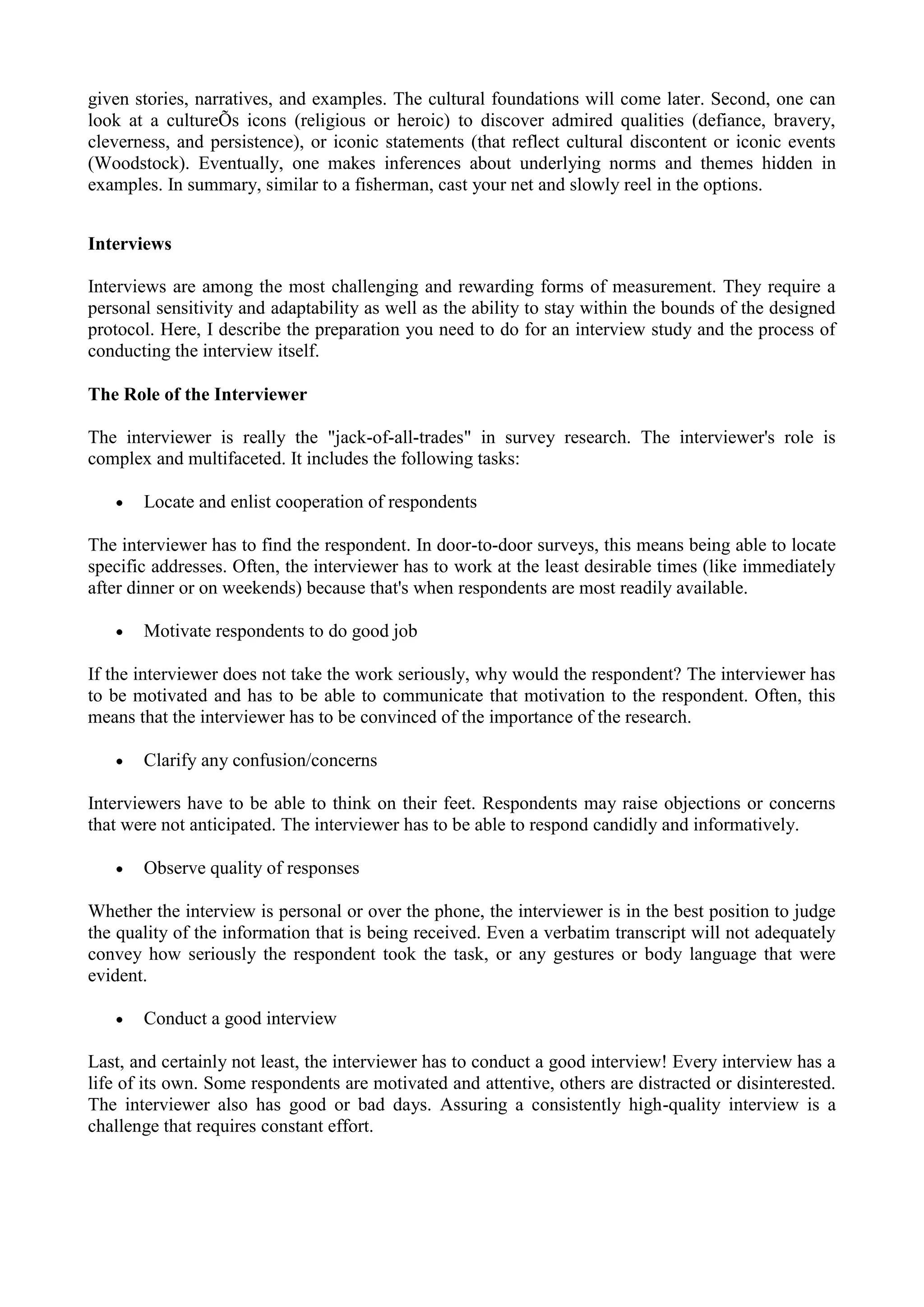 Observation Interview