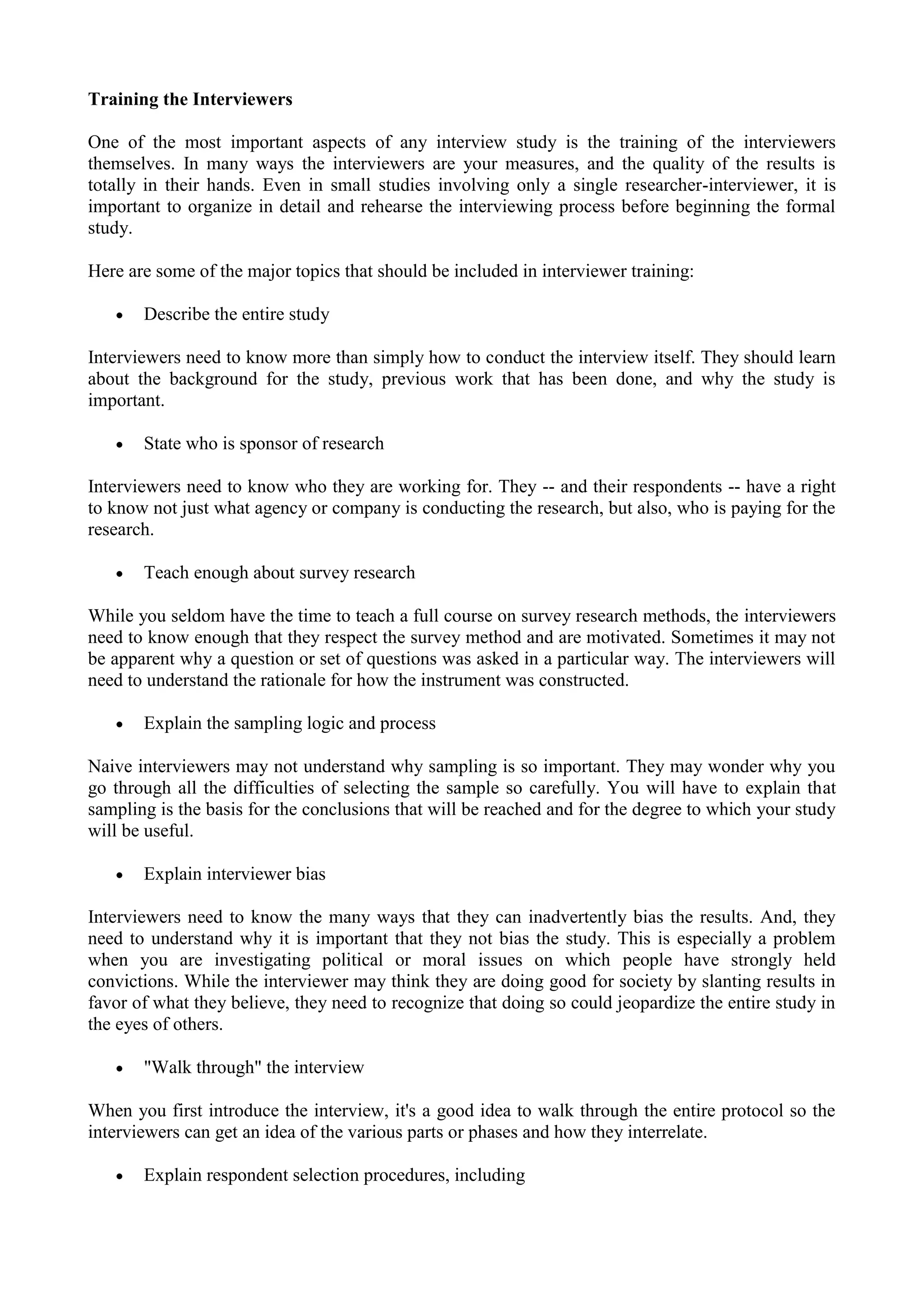 Observation Interview