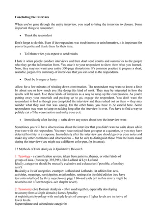 Observation Interview