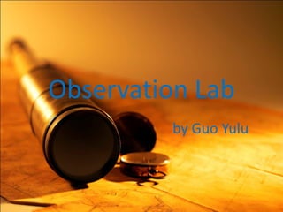 Observation Lab
          by Guo Yulu
 