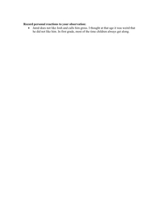 Severe Disabilities Observation Log | DOC
