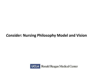 Consider: Nursing Philosophy Model and Vision

 